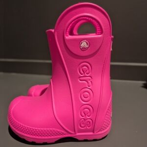 CROCS Kids Handle It Pink Rain Boots